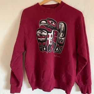 Maroon printed pull over